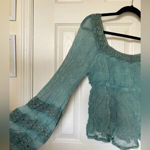 FREE PEOPLE long sleeve willowy blouse